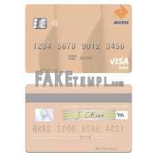 Nigeria Access Bank Plc fake visa debit card photoshop template PSD