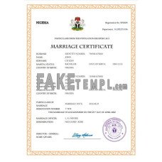 Nigeria fake marriage certificate Word and PDF template