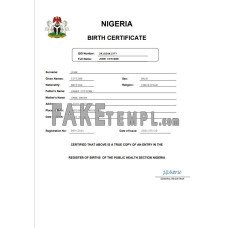 Nigeria vital record fake birth certificate Word and PDF template