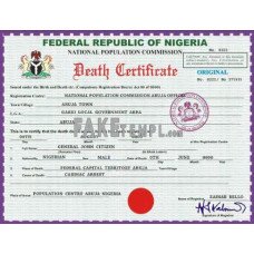 Nigeria fake vital record death photoshop certificate PSD, version 2