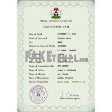 Nigeria fake vital record death photoshop certificate PSD