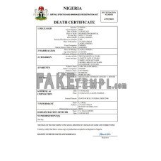 Nigeria vital record fake death certificate Word and PDF template