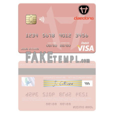 North Korea Daedong Credit Bank fake visa debit card photoshop template PSD