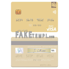 North Korea Daesong Bank fake visa debit card photoshop template PSD