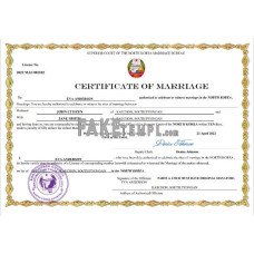 North Korea fake marriage certificate Word and PDF template