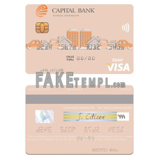 North Macedonia Capital Banka AD Skopje fake visa debit card photoshop template PSD