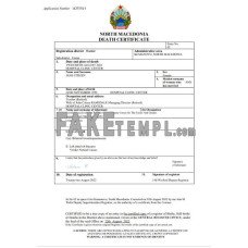 North Macedonia fake death certificate Word and PDF template