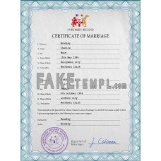 Northern Ireland fake marriage certificate photoshop template PSD 