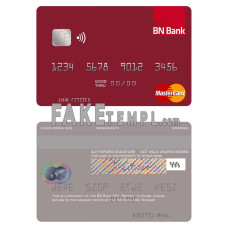 Norway BN Bank ASA fake mastercard photoshop template PSD