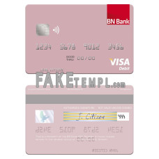 Norway BN Bank ASA fake visa debit card photoshop template PSD