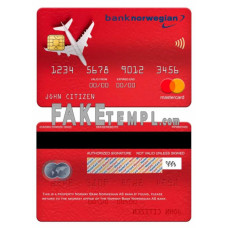 Norway bank Norwegian AS bank fake mastercard photoshop template PSD