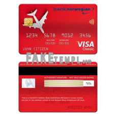 Norway bank Norwegian AS bank fake visa classic card photoshop template PSD