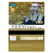 Norway DNB bank fake visa gold card photoshop template PSD