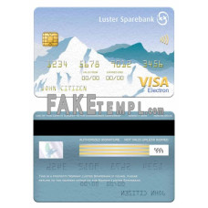 Norway Luster Sparebank fake visa electron card photoshop template PSD