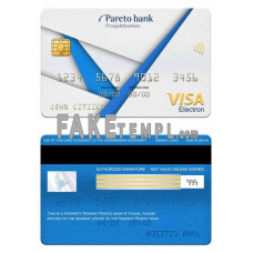 Norway Pareto bank fake visa electron card photoshop template PSD