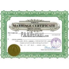 Norway fake marriage certificate Word and PDF template