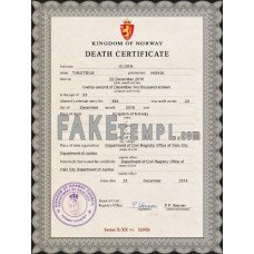 Norway fake vital record death photoshop certificate PSD