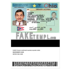 USA Օհio fake driving license photoshop template PSD