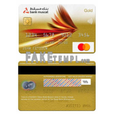 Oman Bank Muscat fake mastercard gold photoshop template PSD