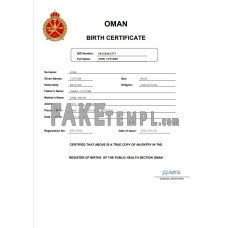 Oman fake birth certificate Word and PDF template