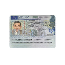 Poland fake travel visa photoshop template PSD