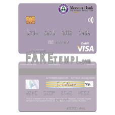 Pakistan Meezan Bank Limited fake visa debit card photoshop template PSD