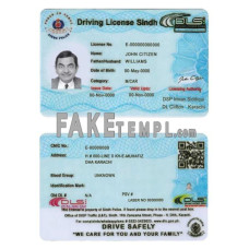 Pakistan Sindh province fake driving license photoshop template PSD