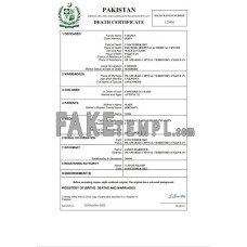 Pakistan fake death certificate Word and PDF template