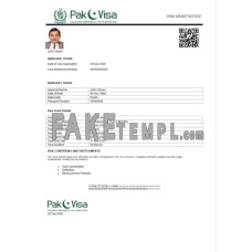 Pakistan fake electronic travel visa photoshop template PSD