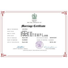 Pakistan fake marriage certificate Word and PDF template