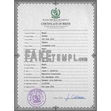 Pakistan fake vital record birth certificate photoshop template PSD 