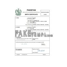 Pakistan vital record fake birth certificate Word and PDF template