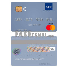 Palau ADB Bank fake mastercard photoshop template PSD