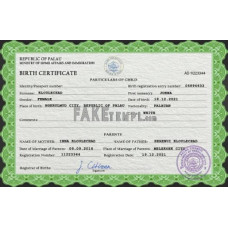 Palau fake birth certificate photoshop template PSD 