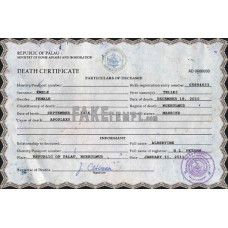 Palau fake death certificate photoshop template PSD 