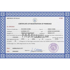 Palau fake marriage certificate photoshop template PSD 