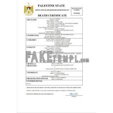 Palestine vital record fake death certificate Word and PDF template