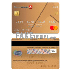 Panama Banco Aliado bank fake mastercard gold photoshop template PSD