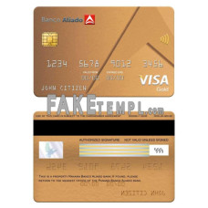 Panama Banco Aliado bank fake visa gold card photoshop template PSD