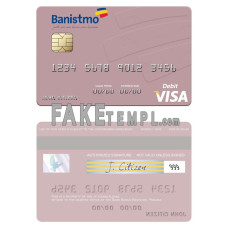 Panama Banco Banistmo fake visa debit card photoshop template PSD