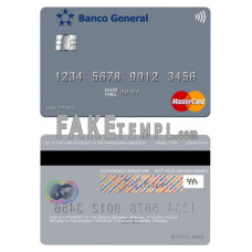 Panama Banco General fake mastercard credit card photoshop template PSD