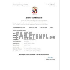 Panama fake birth certificate Word and PDF template