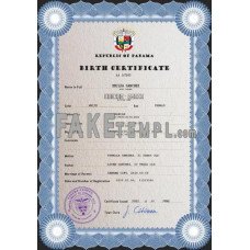 Panama fake vital record birth certificate photoshop template PSD 