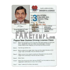 Papua New Guinea fake driving license photoshop template PSD