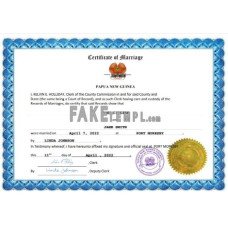 Papua New Guinea fake marriage certificate Word and PDF template