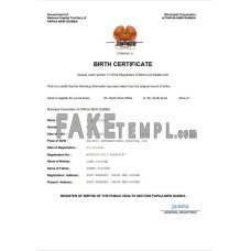 Papua New Guinea vital record fake birth certificate Word and PDF template