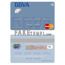 Paraguay Banco BBVA fake mastercard credit card photoshop template PSD