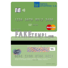 Paraguay Banco Amambay fake mastercard credit card photoshop template PSD