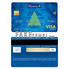 Paraguay Banco Continental S.A.E.C.A. bank fake visa electron card photoshop template PSD