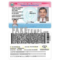 Paraguay fake identity card photoshop template PSD 